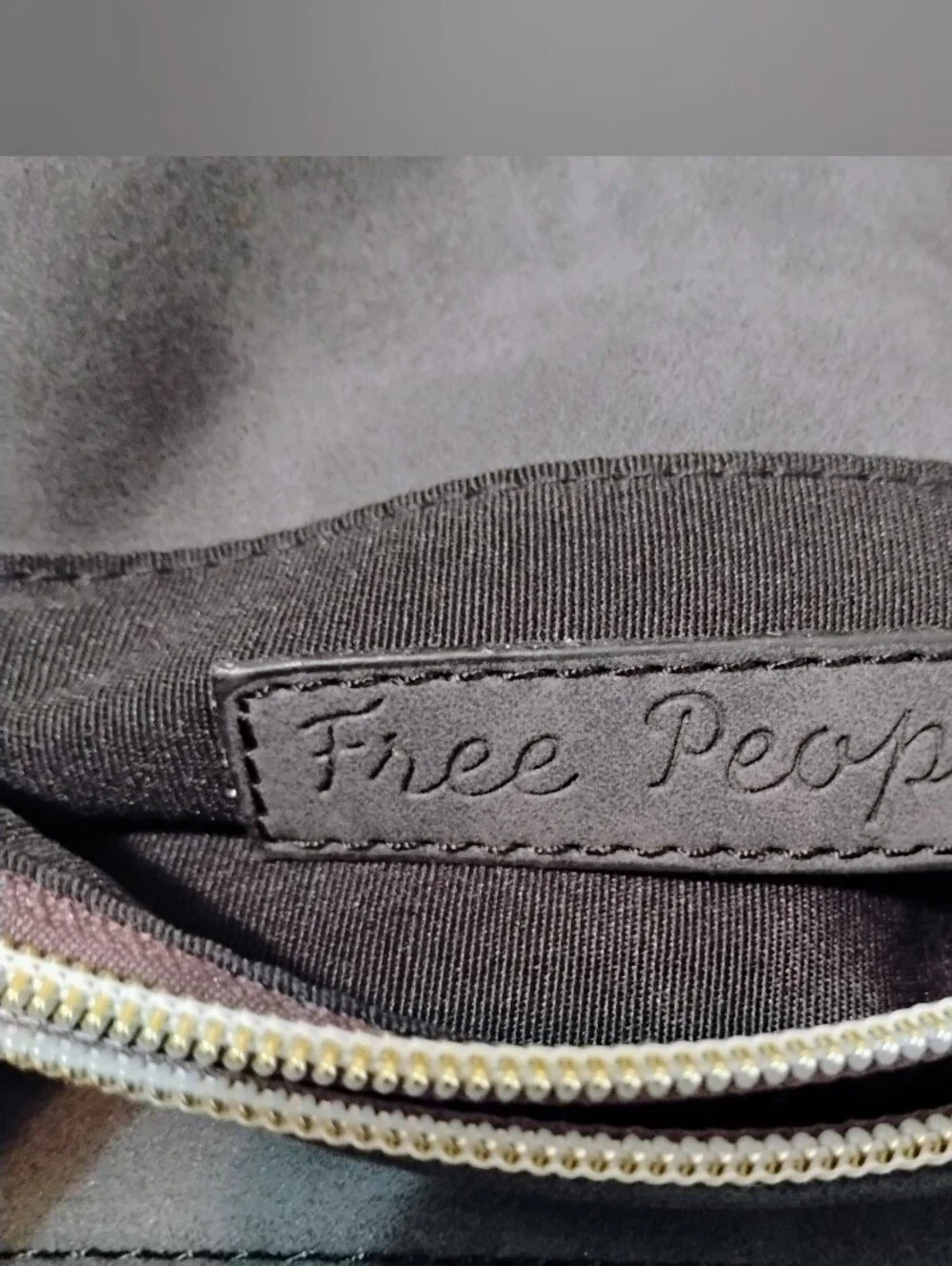 Free People Faux Suede Crossbody with Gold Chain